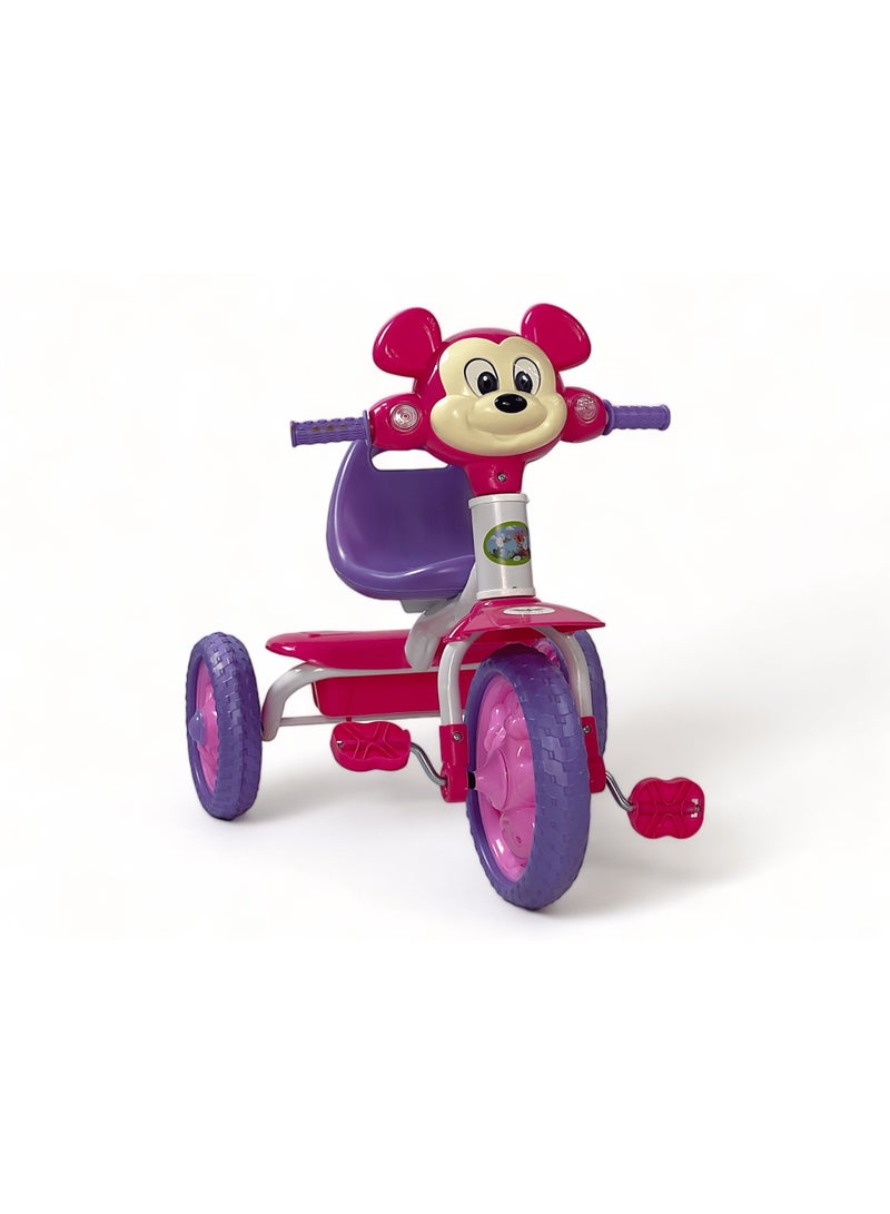 البدر دراجة توازن للأطفال بعمر 1.5-4 سنوات من البدر، دراجة ثلاثية العجلات للأطفال الصغار بأصوات وأضواء، دراجة أطفال بثلاث عجلات مع سلة، دراجة ثلاثية العجلات للأطفال، زهري، من البدر - Image 1